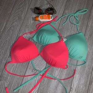 2 brand new/never worn push up bikini tops